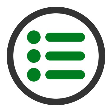 Items flat green and gray colors rounded vector icon