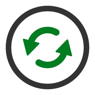 Refresh Ccw flat green and gray colors rounded vector icon