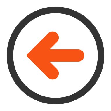 Arrow Left flat orange and gray colors rounded vector icon