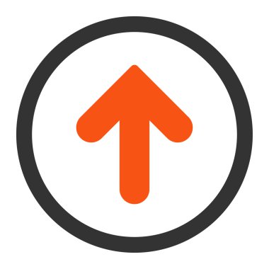 Arrow Up flat orange and gray colors rounded vector icon