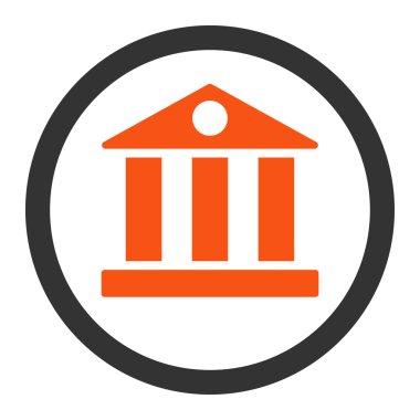 Bank flat orange and gray colors rounded vector icon