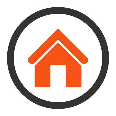 Home flat orange and gray colors rounded vector icon