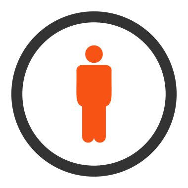 Man flat orange and gray colors rounded vector icon