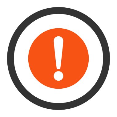 Problem flat orange and gray colors rounded vector icon