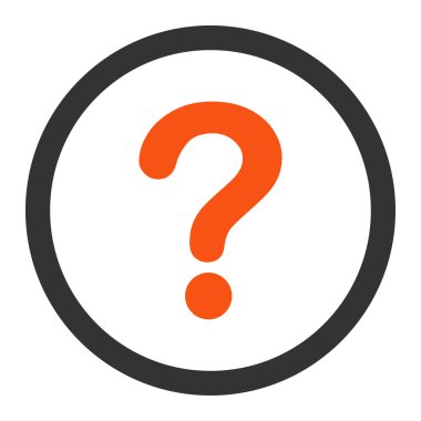 Question flat orange and gray colors rounded vector icon