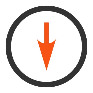 Sharp Down Arrow flat orange and gray colors rounded vector icon