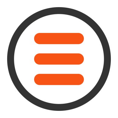 Düz turuncu ve gri renkleri yığın yuvarlanmış vektör simgesi