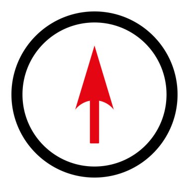 Arrow Axis Y flat intensive red and black colors rounded vector icon