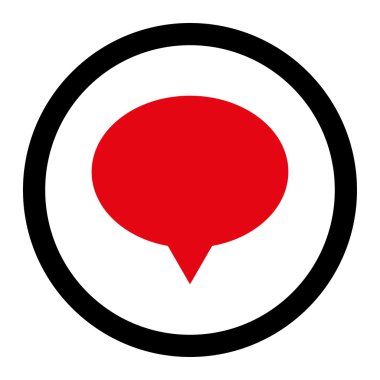 Banner düz kırmızı ve siyah renkler yuvarlak vektör simgesi