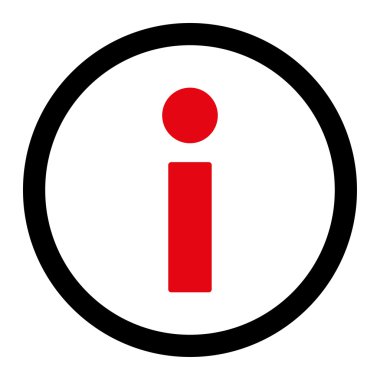 Info flat intensive red and black colors rounded vector icon