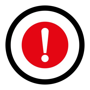 Problem flat intensive red and black colors rounded vector icon