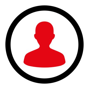 Kullanıcı düz kırmızı ve siyah renkli yuvarlak vektör simgesi