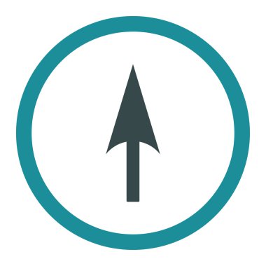 Ok Ekseni Y düz yumuşak mavi renkler yuvarlak vektör simgesi