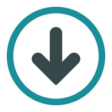 Arrow Down flat soft blue colors rounded vector icon