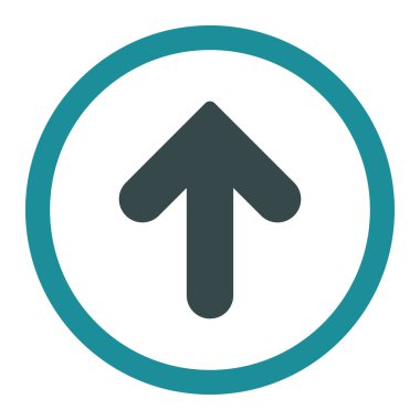 Ok Yukarı düz yumuşak mavi renkler yuvarlanmış vektör simgesi