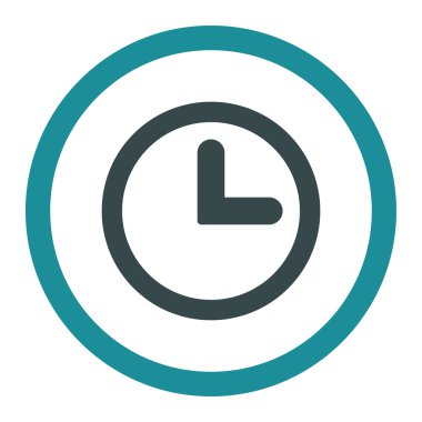 Clock flat soft blue colors rounded vector icon