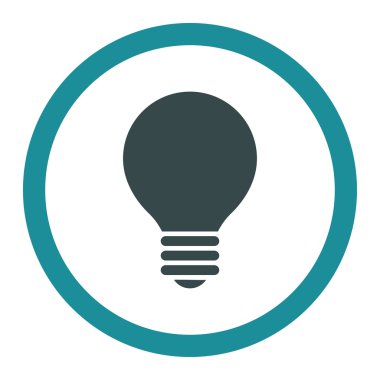 Elektrik Ampulü düz yumuşak mavi renkler yuvarlak vektör simgesi