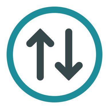 Düz mavi renkleri yuvarlanmış vektör simgesine çevir