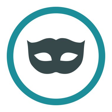 Gizlilik Maskesi düz yumuşak mavi renkler yuvarlak vektör simgesi