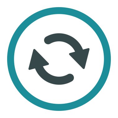 Refresh flat soft blue colors rounded vector icon