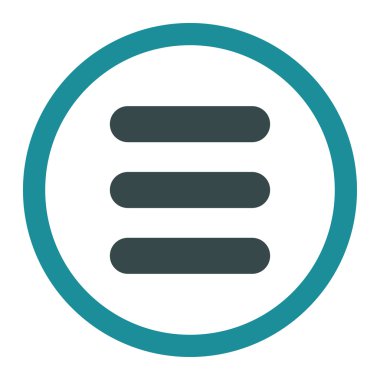 Düz mavi renkleri yığın yuvarlak vektör simgesi