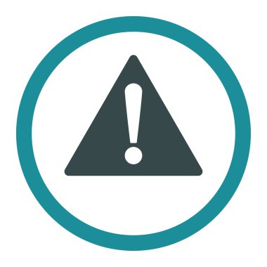 Düz mavi renkler yuvarlak vektör simgesi uyarısı