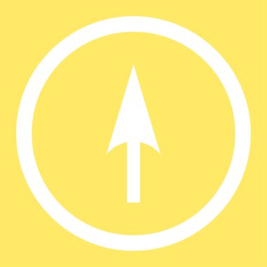 Arrow Axis Y flat white color rounded vector icon