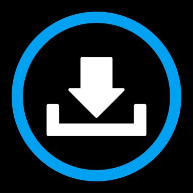 Download yuvarlak düz mavi ve beyaz renkler vektör simge