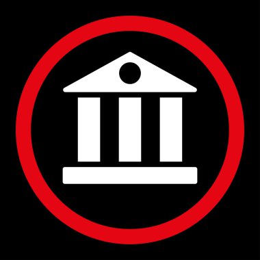 Banka düz kırmızı ve beyaz renkler vektör simge yuvarlak