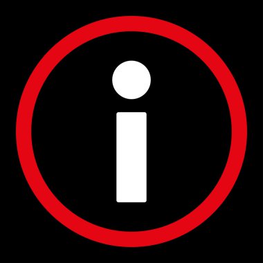 Info düz kırmızı ve beyaz renkler vektör simge yuvarlak