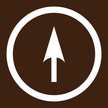 Arrow Axis Y flat white color rounded vector icon