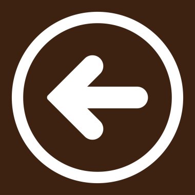 Arrow Left flat white color rounded vector icon