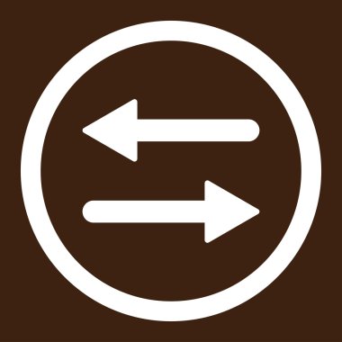 Arrows Exchange flat white color rounded vector icon