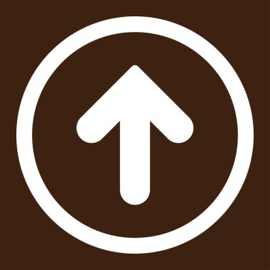 Arrow Up flat white color rounded vector icon