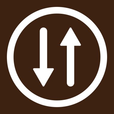 Arrows Exchange Vertical flat white color rounded vector icon