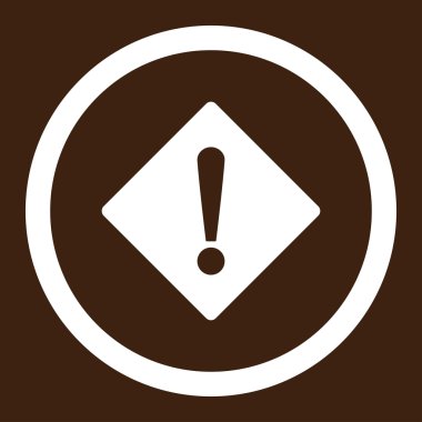 Error flat white color rounded vector icon