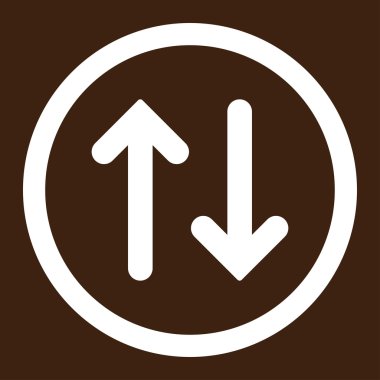 Flip flat white color rounded vector icon