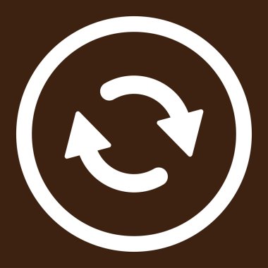 Düz beyaz renkli yuvarlak vektör simge Yenile