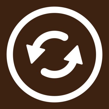 CCW düz beyaz renkli yuvarlak vektör simge Yenile