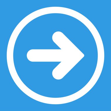 Arrow Right flat white color rounded vector icon
