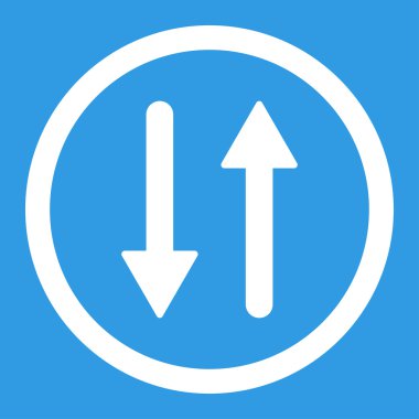 Arrows Exchange Vertical flat white color rounded vector icon