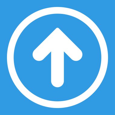 Arrow Up flat white color rounded vector icon