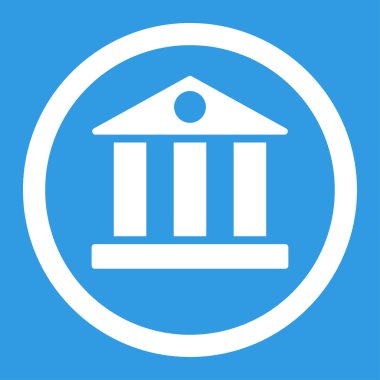 Bank flat white color rounded vector icon