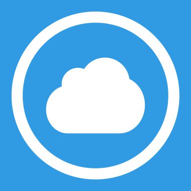 Cloud flat white color rounded vector icon