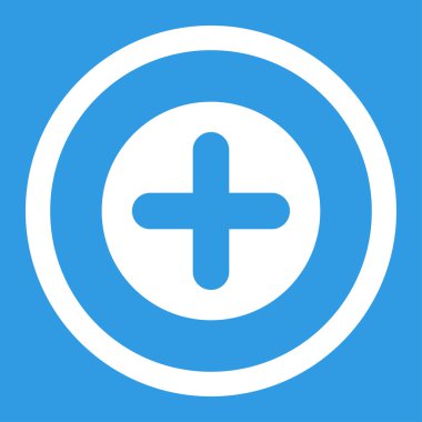 Create flat white color rounded vector icon