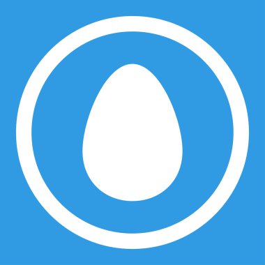 Egg flat white color rounded vector icon