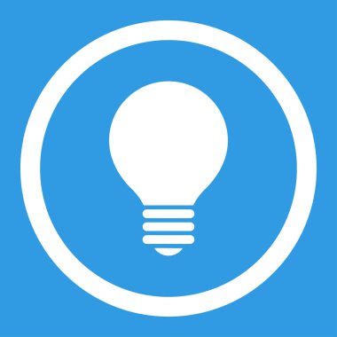 Electric Bulb flat white color rounded vector icon