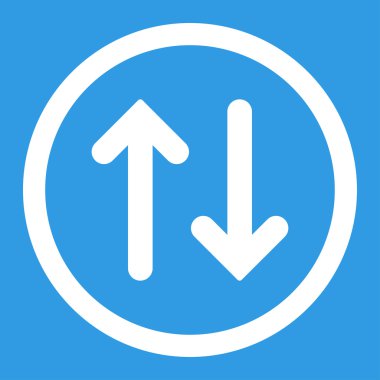 Flip flat white color rounded vector icon