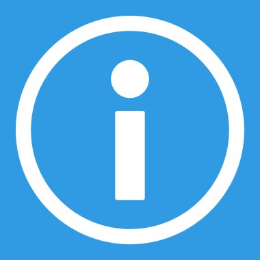 Bilgi düz beyaz yuvarlak renkli vektör simgesi