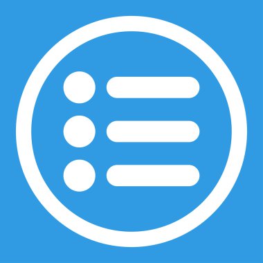 Öğeleri düz beyaz yuvarlak renkli vektör simgesi